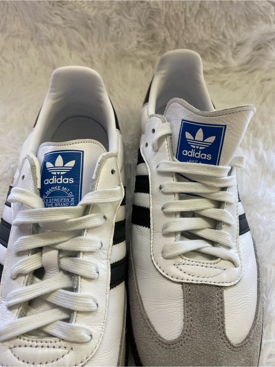 Adidas Samba Leather Sneakers - White Black Grey.Size-11 main image 6